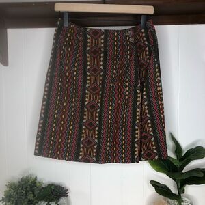 Ruff Hewn Womens Geometric Print Cotton Button Wrap Skirt Multi-Color Size 10P